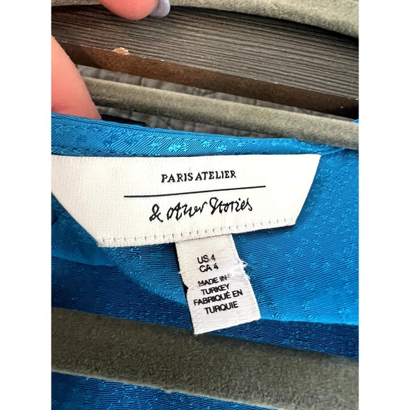 & other stories blue wrap blouse 4 - Picture 3 of 7